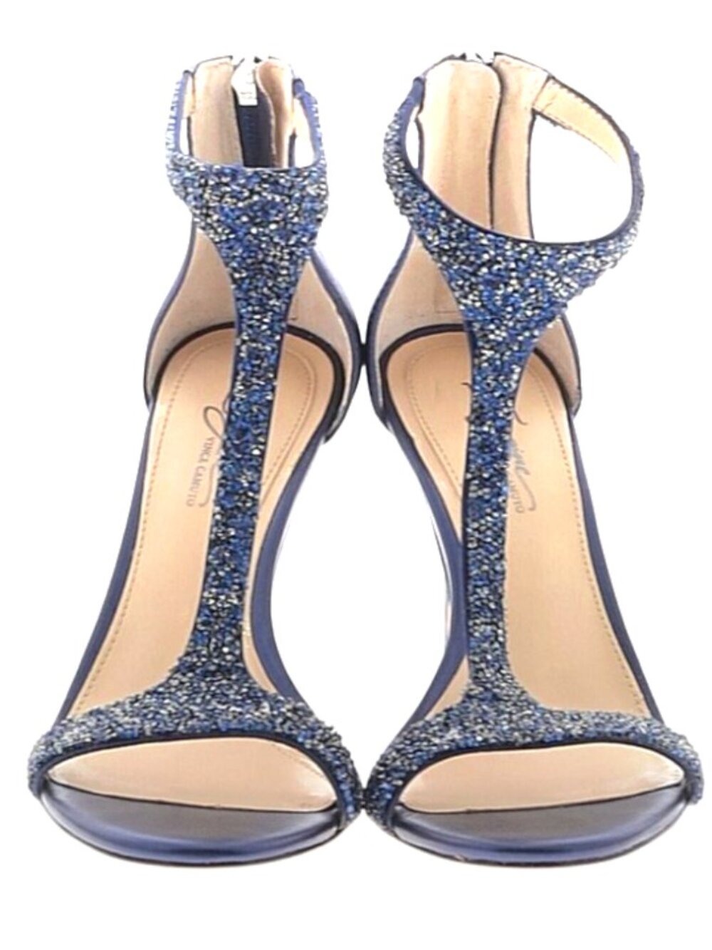 Imagine By Vince Camuto "Phoebe" Embellished T-Strap Sandal In Capri Blue - Picture 3 of 11